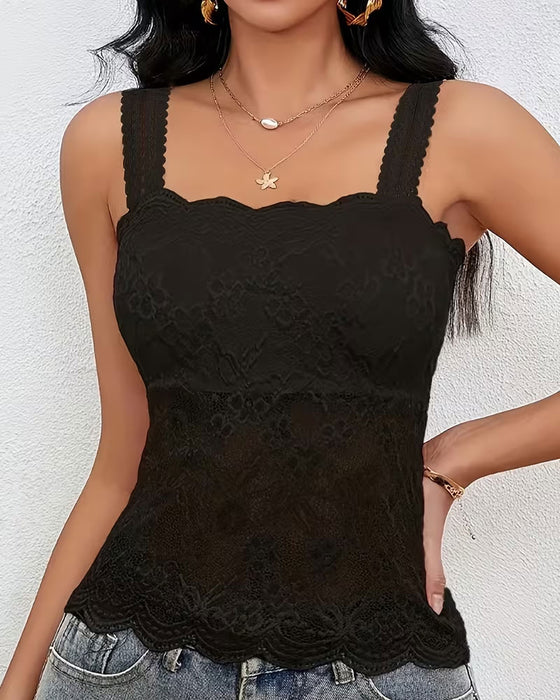 Camis Top Ensfarvede Bandeau