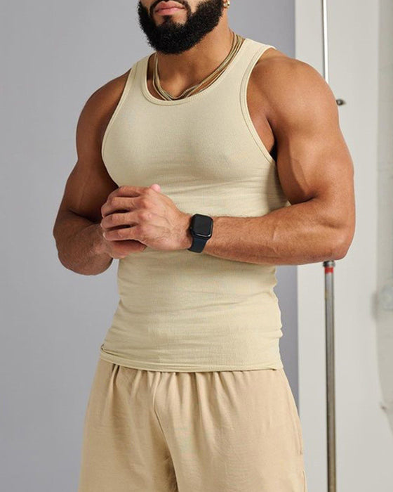 Ensfarvet tanktop (Herre)