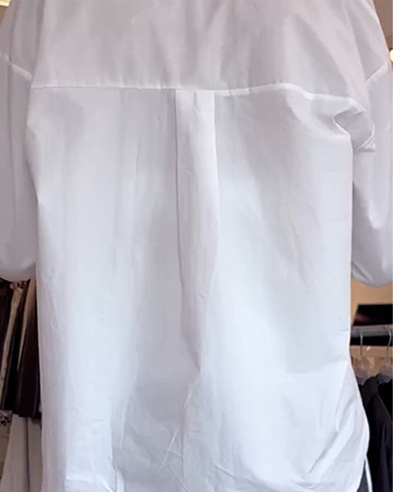 Skjorte Og Blonder Inner Sæt Opslag Ensfarvet Langærmet