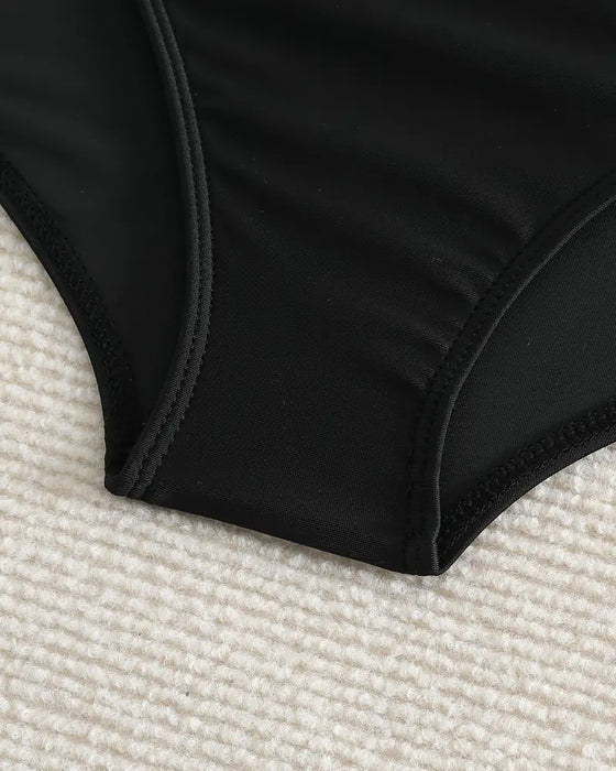 Badetøj Underdel Plisseret Ensfarvet Høj Talje