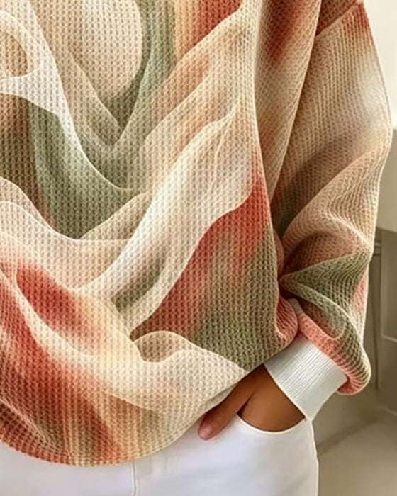 Sweatshirt Ombre Tryk Lang Ærme
