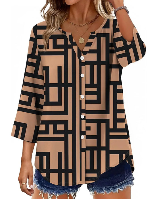 Bluse Prikket Tryk Loose Fit