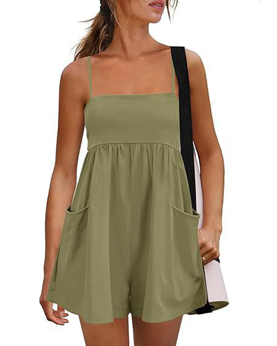 Jumpsuit Ensfarvet Farve Seler Bred Ben