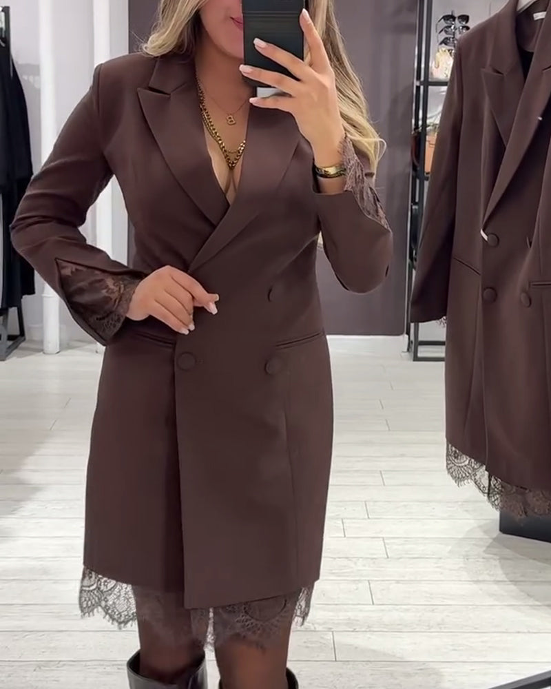 Kjole Med V-Hals Og Indslag Til Arbejde