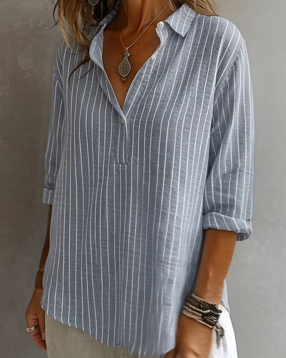 Bluse Krave Lodret Stribet