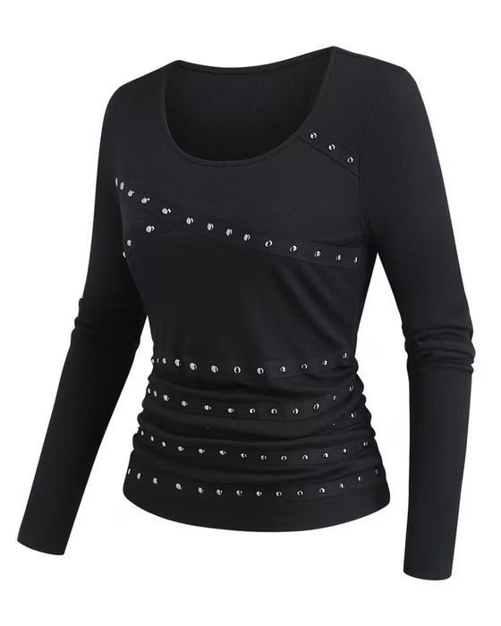 Bluse Stilfuld U-Hals Figursyet