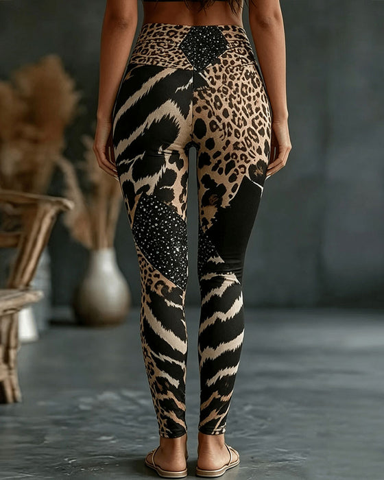 Bukser Høj Talje Leopardprint Yoga