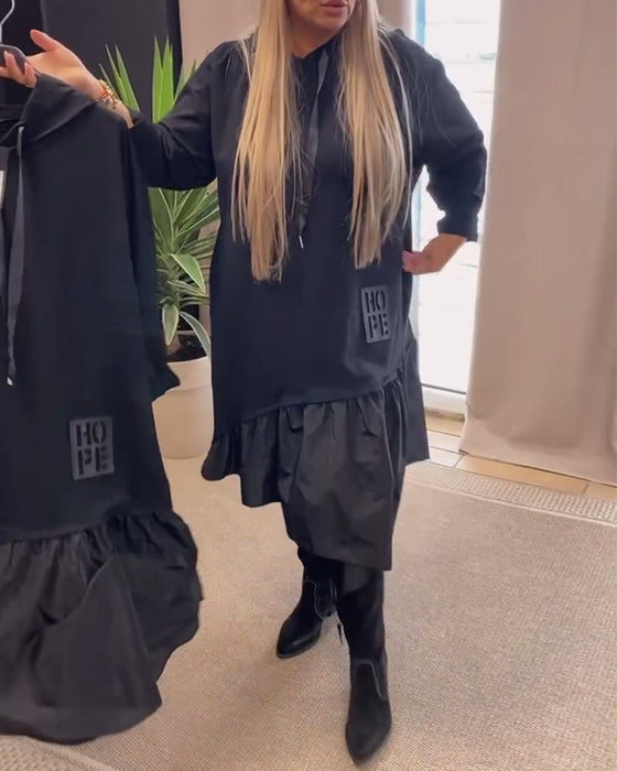 Sort kjole i løs pasform