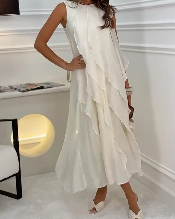 Kjole Ærmeløs Ruffle Elegant