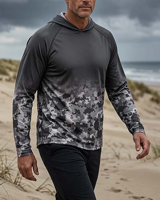 Top Herre Hætte Camouflage Gradient