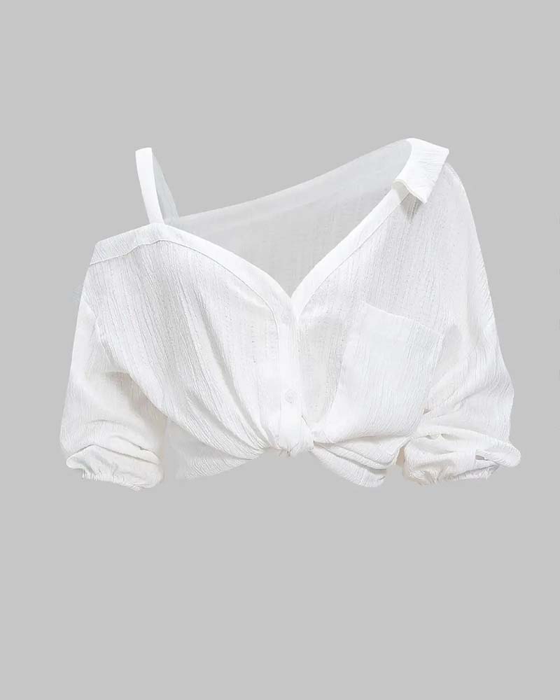 Bluse Enskulder Rem Twist