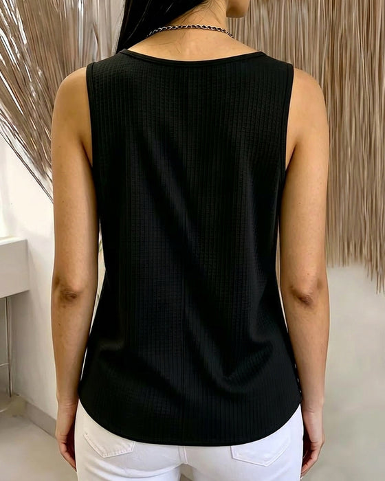 Tank Top Blonder V-Hals Ribbet