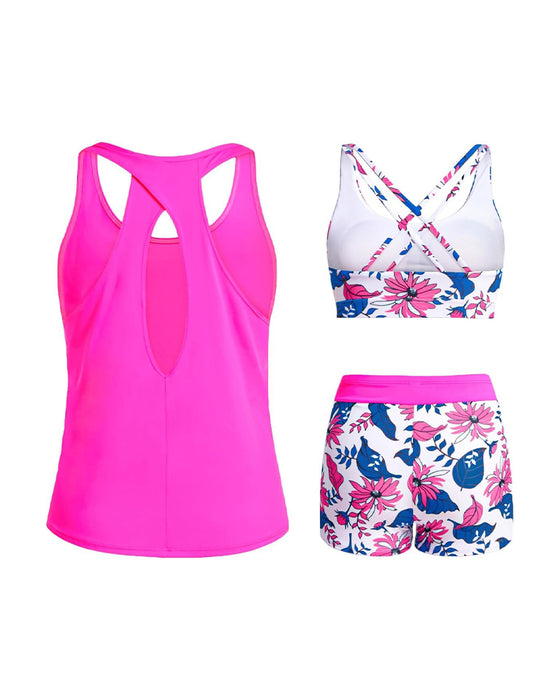 Tankini Blomstrende Tryk Tredelt