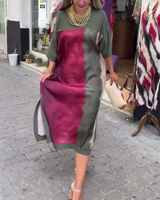 Kjole Kontrasttryk Sidesplit