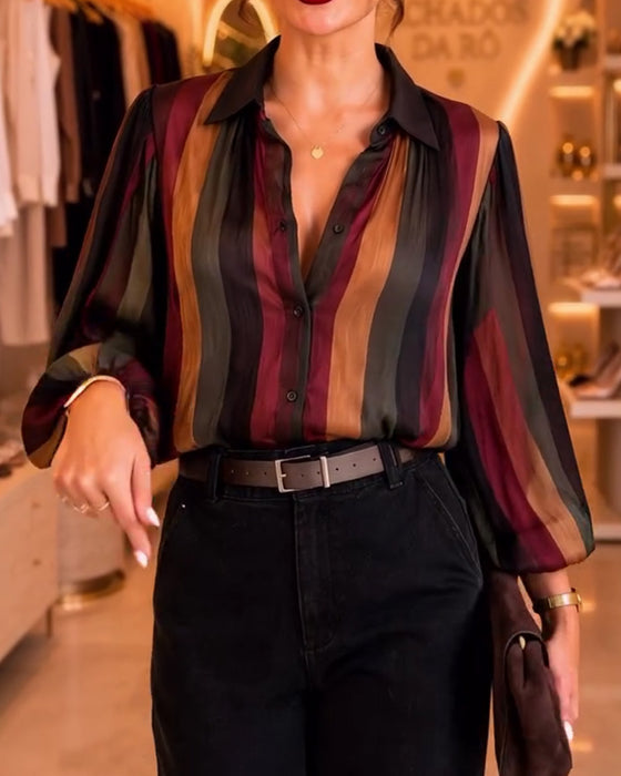 Bluse Retro Stribe Pufærme