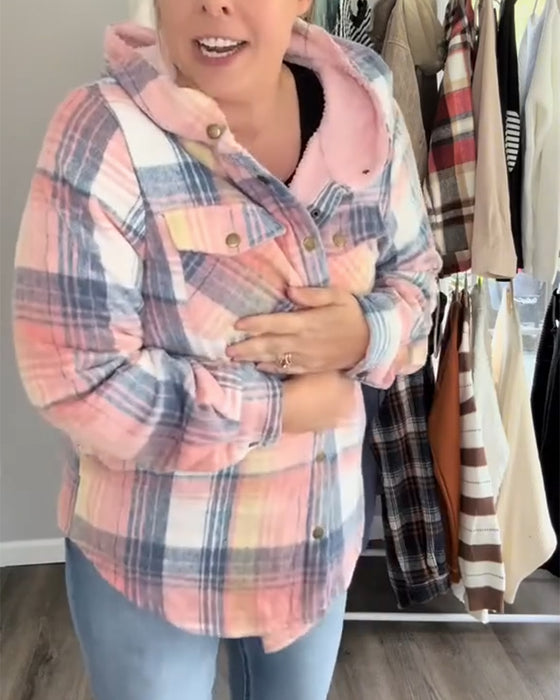 Gitteret Hættet Uldfrakke