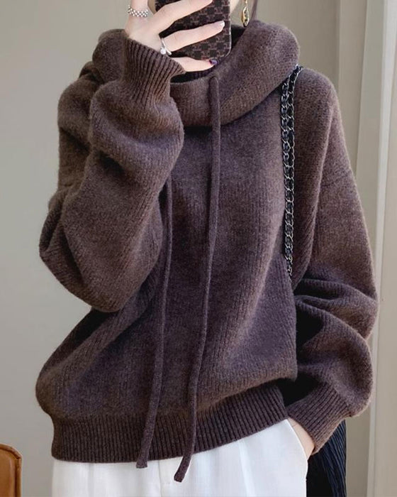 Pullover Cowl Krave Lang Ærme