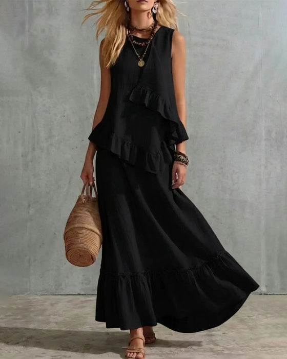 Kjole Ærmeløs Design Casual Lang