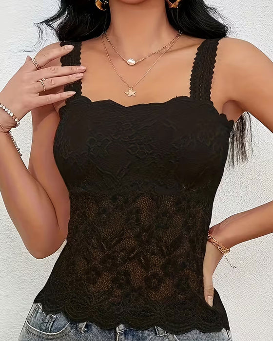 Camis Top Ensfarvede Bandeau