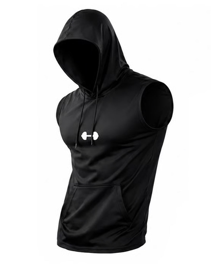 Tank Top Hættetrøje Ærmeløs Snor