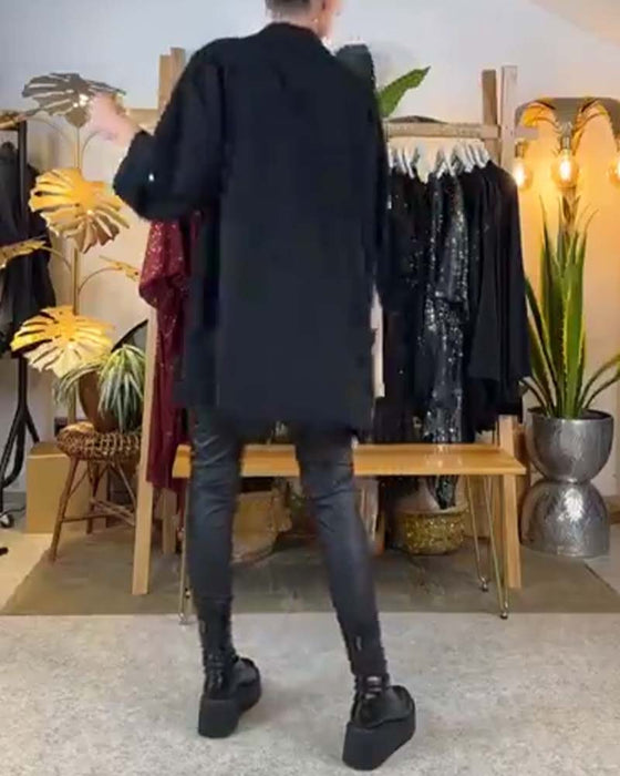 Afslappet skjorte med løs temperament lommepailletter