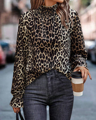 Langærmet Top Med Leopardprint
