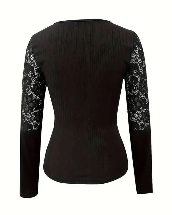 Bluse Med Bindekrage Strikket