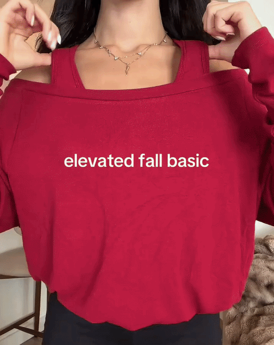 Top Off-Shoulder Falsk Todelt Langærmet