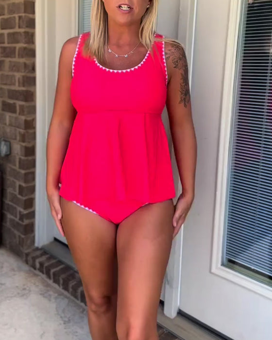 Tankini Stilfuld Kontrast Trekant