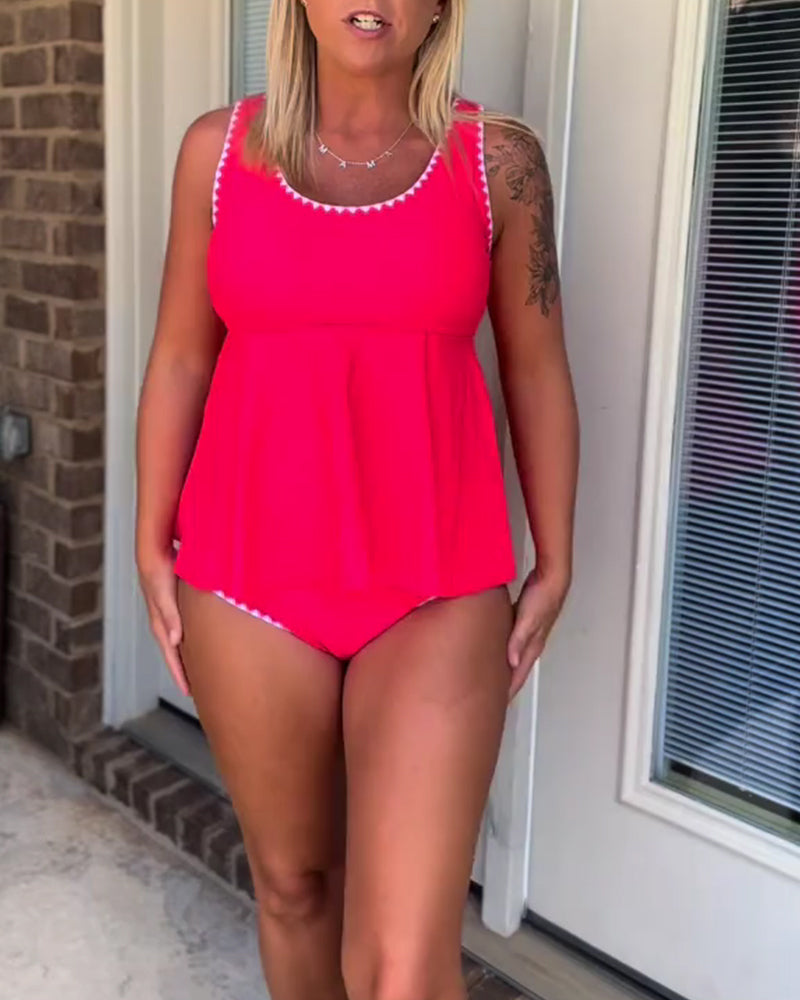 Tankini Stilfuld Kontrast Trekant