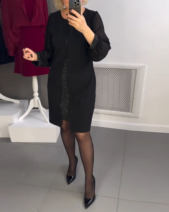 Kjole Rund Hals Diamant Panel