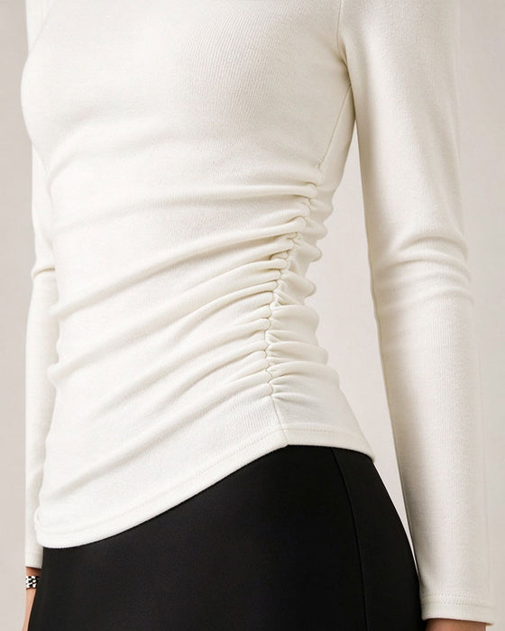 Top Halv Turtleneck Side Rynket Base