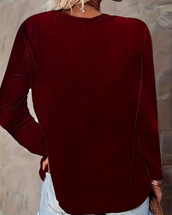 Langærmet Button-Down Top