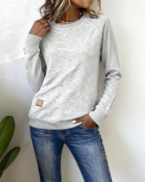Moderne Casual Sweatshirt Med Rund Halsudskæring