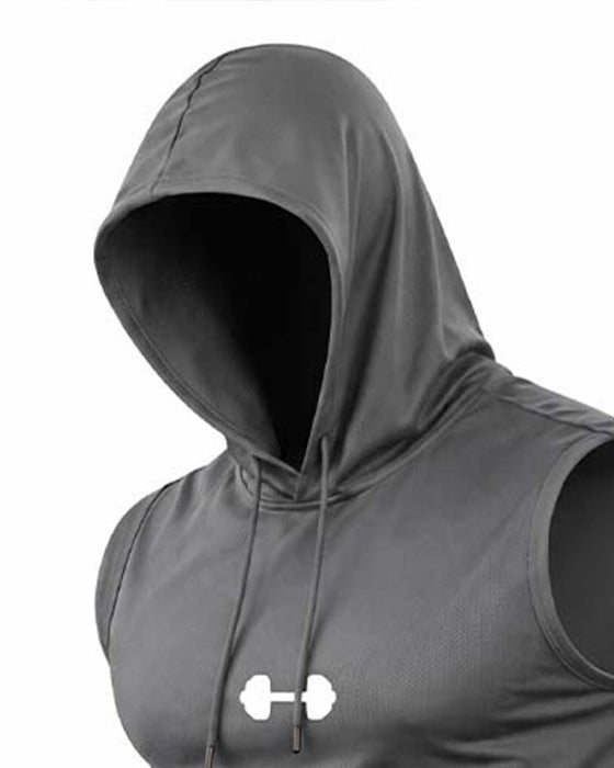 Tank Top Hættetrøje Ærmeløs Snor