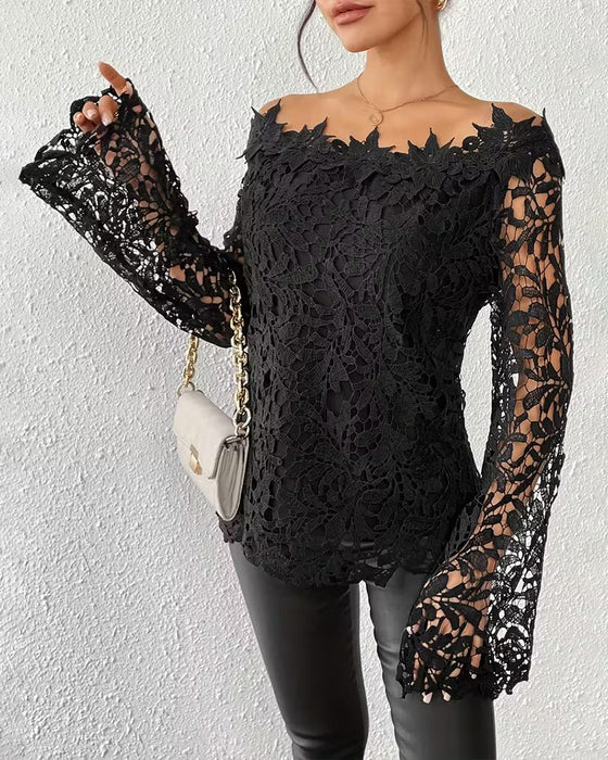 Moderne Skulderfri Hæklet Bluse