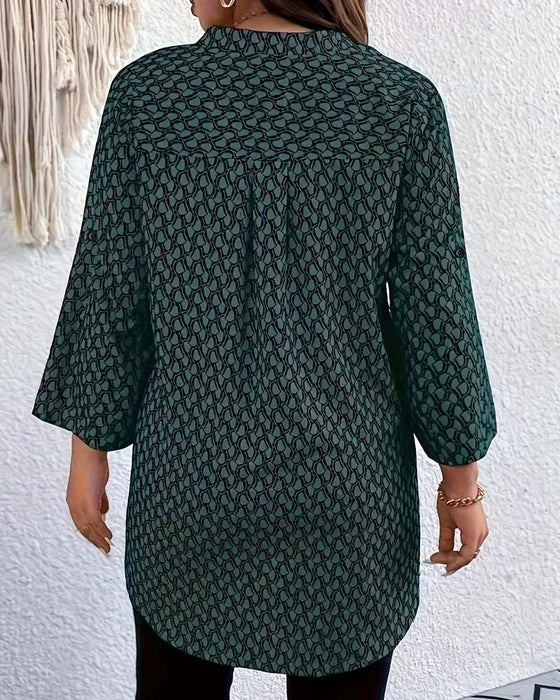 Bluse V-Hals Elegant Sofistikeret Bohemian