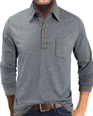 Bluse Herre Knap Revers Polo