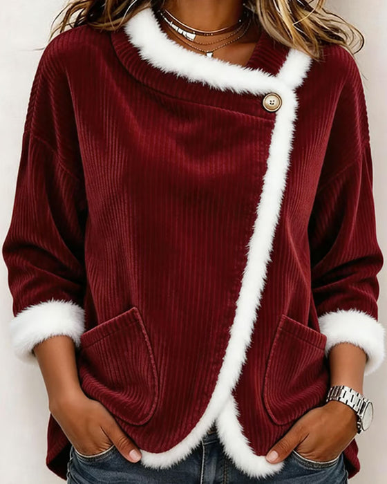 Top Stilfuld Varm Fleece Lomme