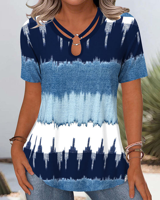 T-Shirt Casual Kontrasttryk