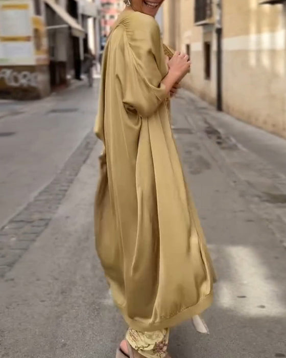 Sæt Ærmeløs Maxi Kjole + Matchende Cardigan