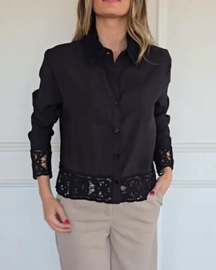Bluse Slag Fald Blonder Patchwork