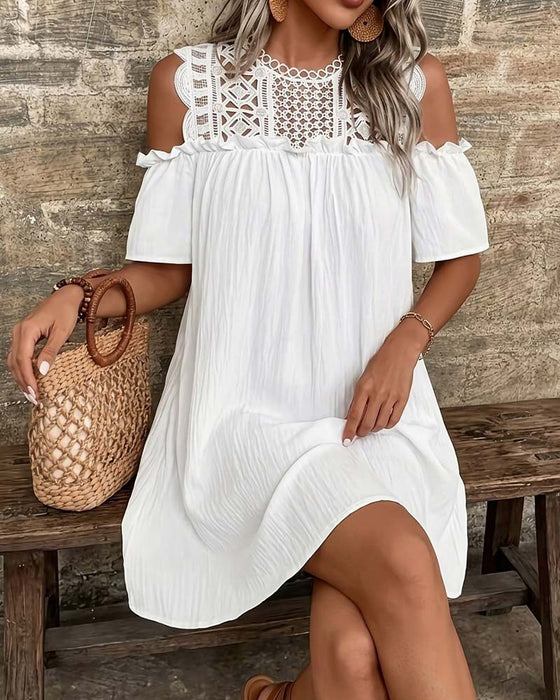 Kjole Udskæring Off-Shoulder Kort