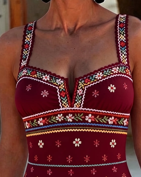 One-Piece Kamisol Firkantet Hals Bohemian