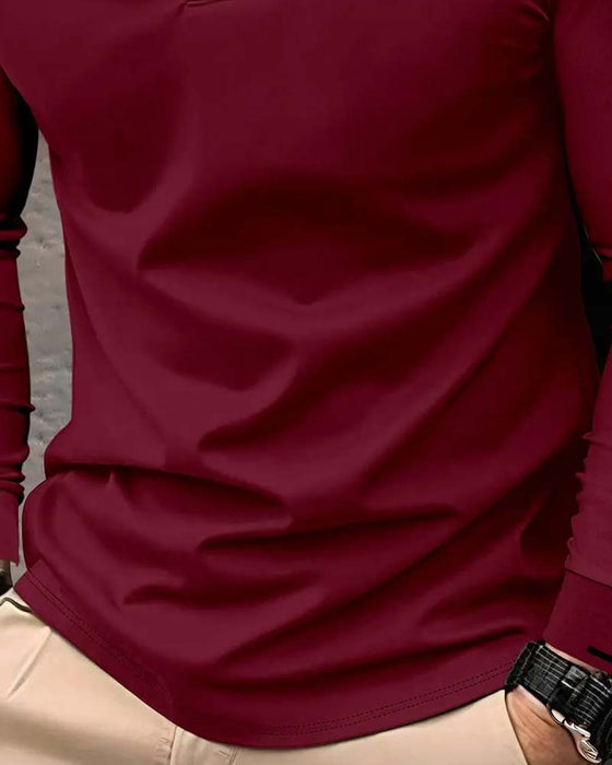 T-Shirt V-Hals Ribbet Solid Farve Herre