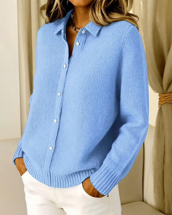 Cardigan Mode Reverskrave Knap