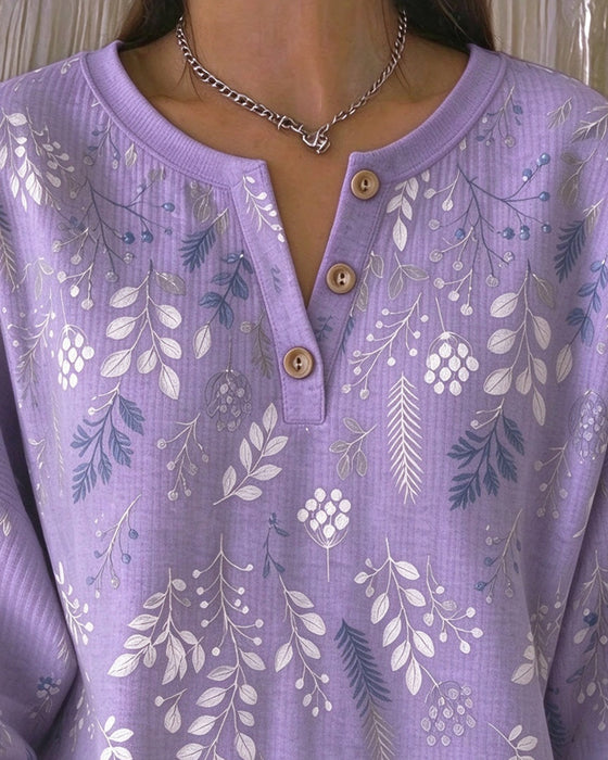 Sweatshirt Vaffel Henry Krave Blomstermønster
