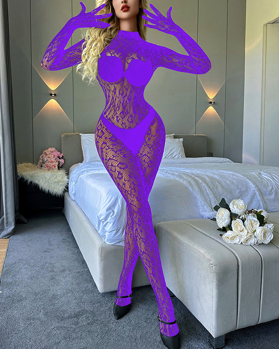 Undertøj Langærmede Enkeltdelte Fiskenetstrømper