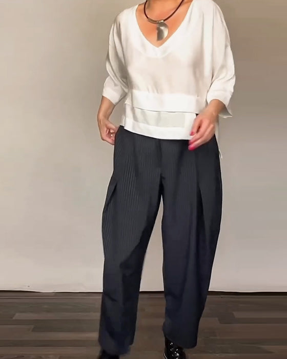 Fritidsbukser Med Retro Streger