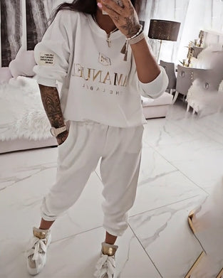 Sæt Sporty Casual Trykt To-Delts